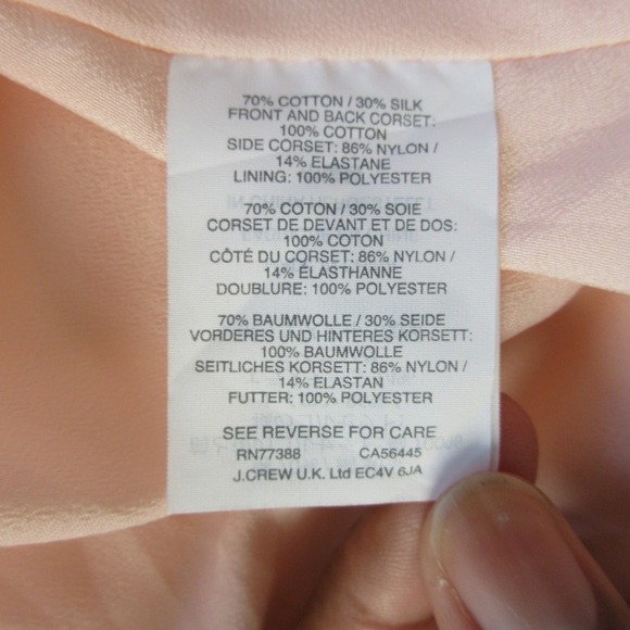 J. Crew Strapless Ruffle Hem Mini Dress Women 8 Pink Cotton Silk Cocktail 428 - Picture 4 of 12